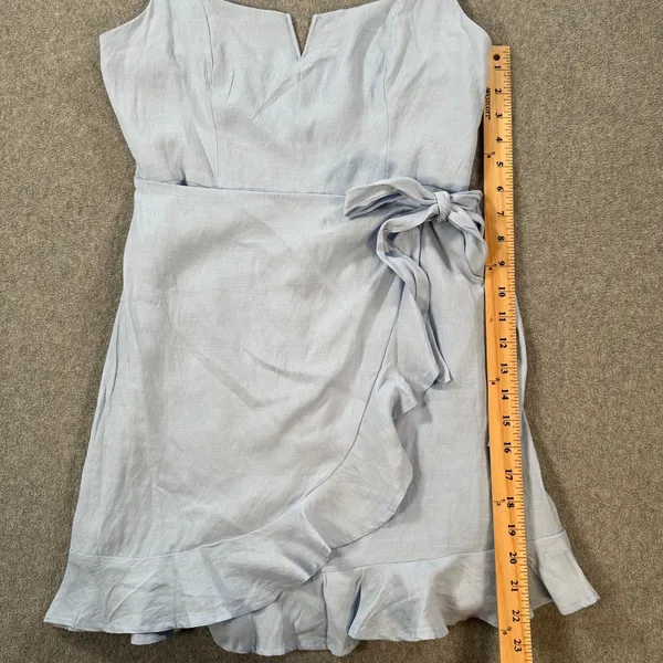Hello Molly Blue Mini Dress Size 8 Ruffle Wrap Spaghetti Strap New - Image 7