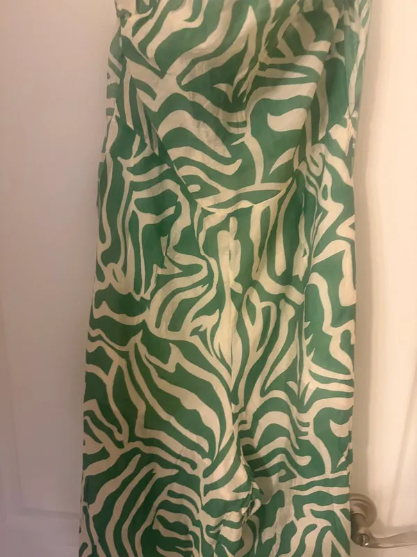 Very Classy Green Zebra-Print Halter Wide-Leg back less Jumpsuit by Lime Lush! - Image 4