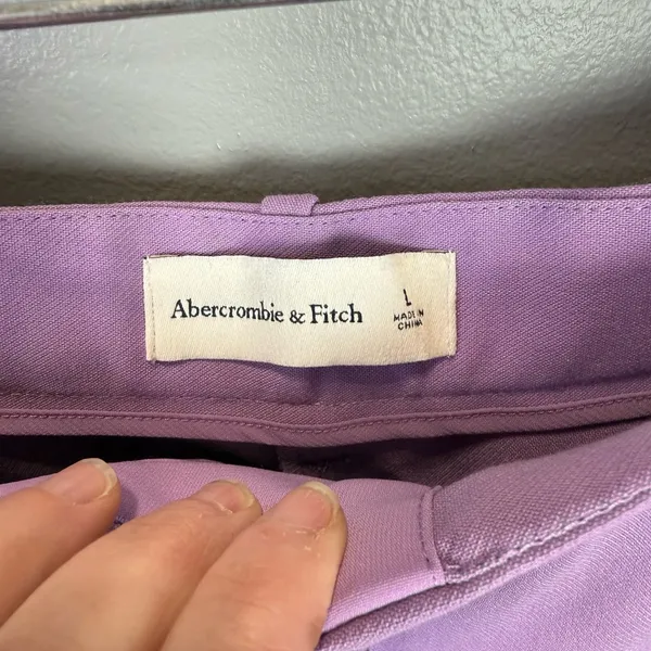 Abercrombie‎ & Fitch Sloane Purple Tailored Ultra-Wide Leg Pants Size Large - Image 3