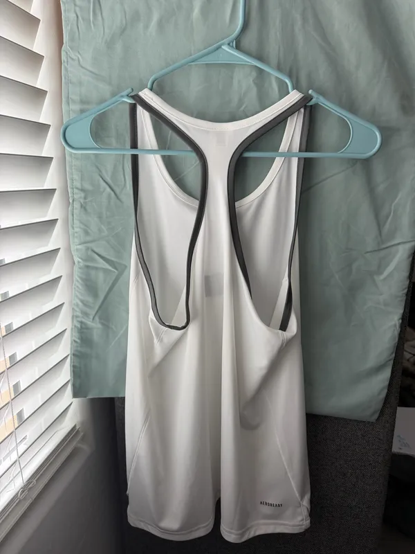 Adidas AEROREADY White Racerback Athletic Tank Top - Image 4