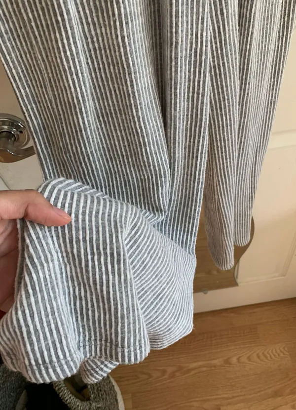 Striped Soft Ribbed Jumpsuit Gray - Image 7