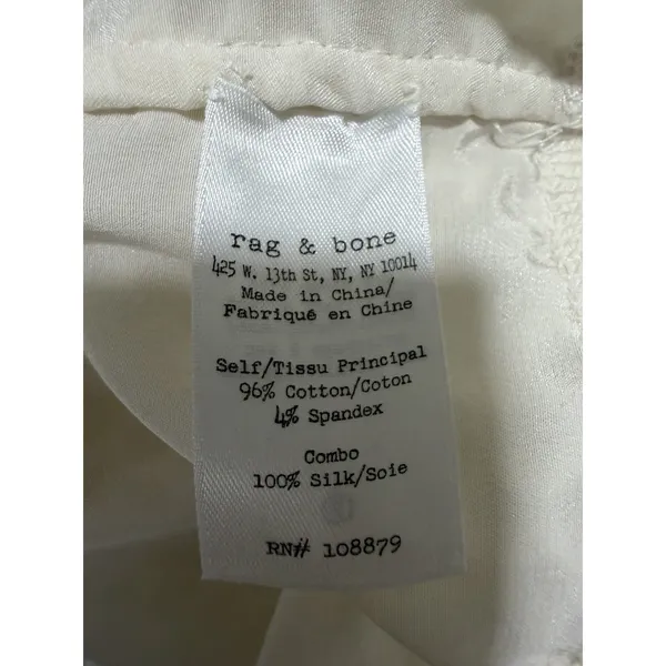 Rag & Bone Luna Mesh Silk Blend Shirt Bone Women's Size Medium - Image 11