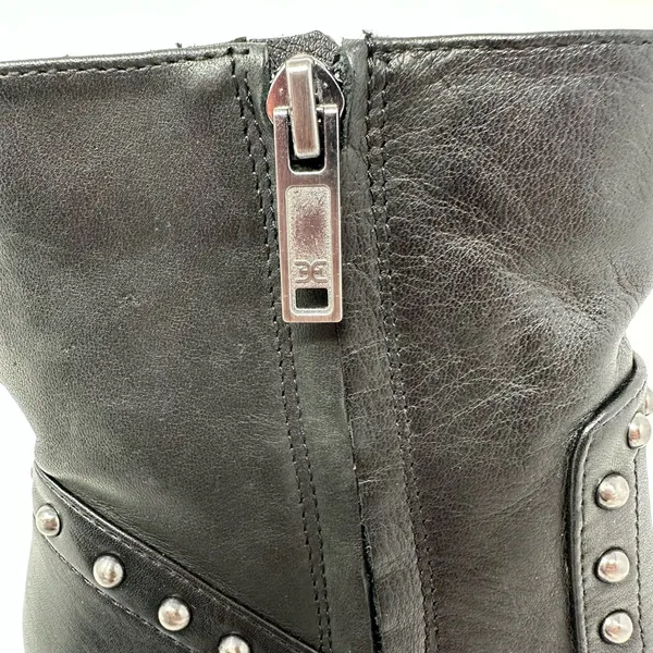 Sam Edelman size 5 black ankle boots‎ booties fringe studded side zip Bernie - Image 7