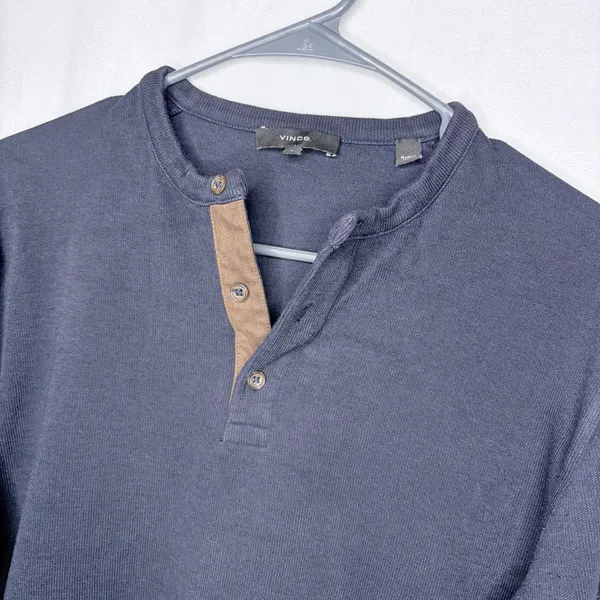 Vince Mens Classic Henley Long Sleeve - Image 4