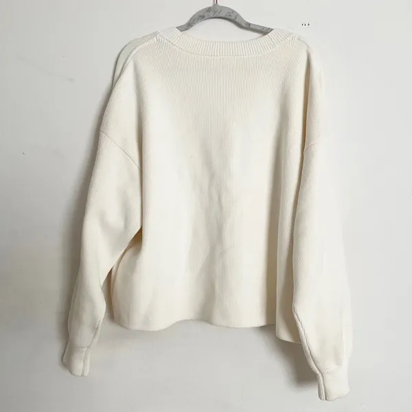 Alo Scholar Cardigan Sweater Ivory L - Image 6