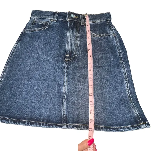 Everlane The Way High Denim Jean Skirt Size 23 High Waist Minimalist Med Wash‎ - Image 5