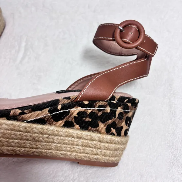 Steven by Steve Madden Leopard Print Wedge Heels‎ Espadrilles  size 6.5 - Image 10