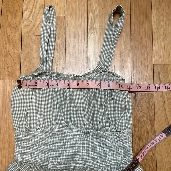 Hollister Green Gingham Sleeveless Romper - Image 8