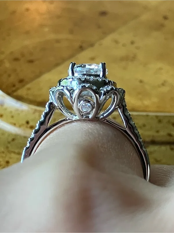 Genuine Moissanite Sterling Silver Ring Size 7 White - Image 2