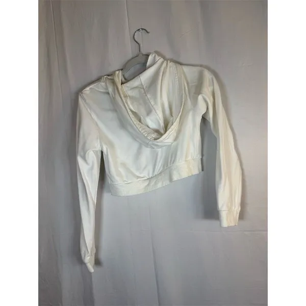 Brandy Melville ZAFUL Cropped Full Zip Hoodie Jacket Womens Size S White Casual - Image 8