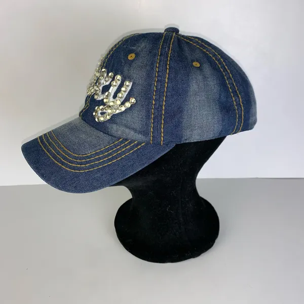 Hat Republic Sexy blue Denim Fashion Baseball Cap Rhinestone Women’s Sport Hat - Image 2