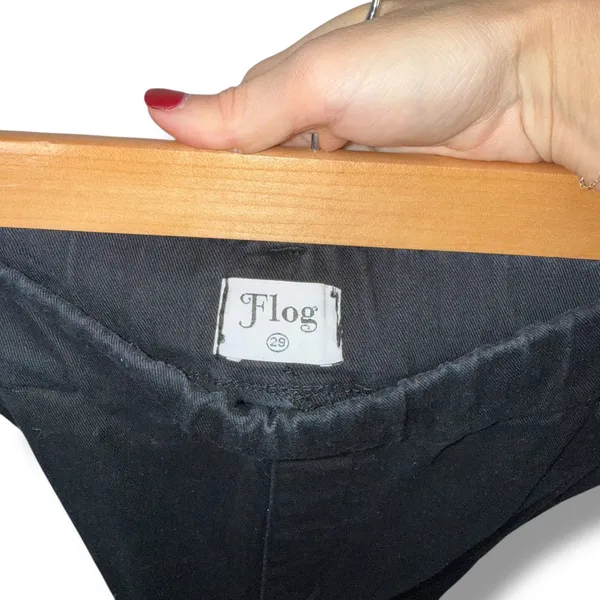 Flog Black Elastic Waist Twill Pants‎ Size 29 Relaxed Fit Casual Trousers - Image 7