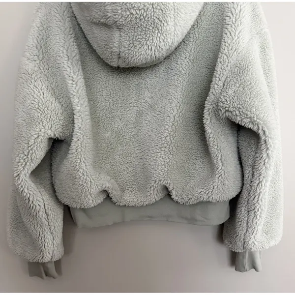 Alo Yoga Streetside Half Zip Sherpa Hoodie Pullover Light Green Women's‎ Medium - Image 6