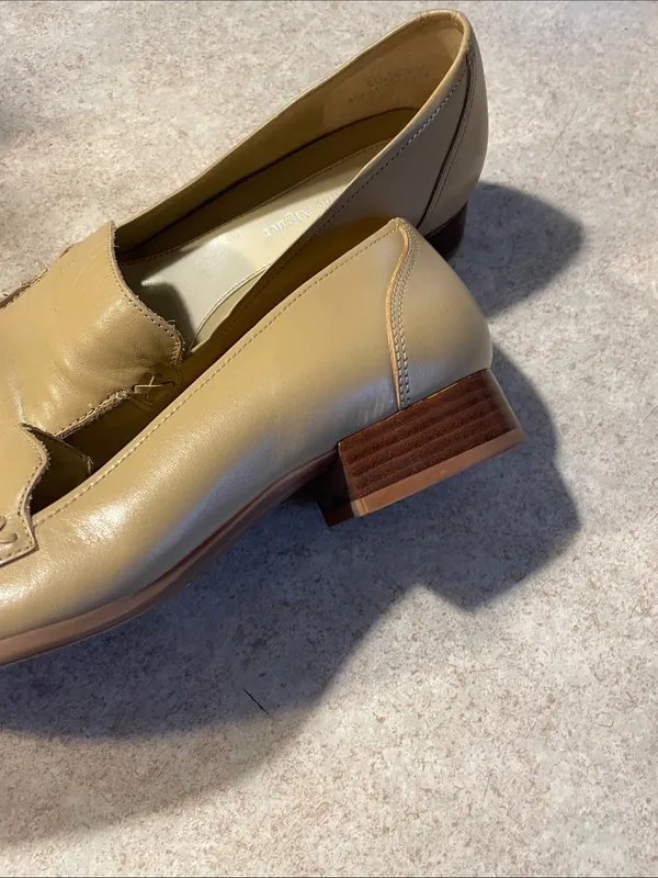 Etienne Aigner Tan Leather Slip-On Loafers - Image 4