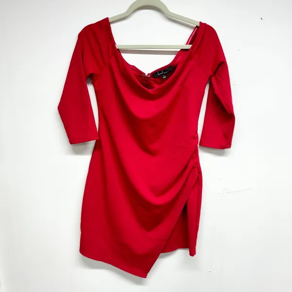 Lulu's Women Baby Be Mine Red‎ Off-the-Shoulder Bodycon Dress Large - Image 2