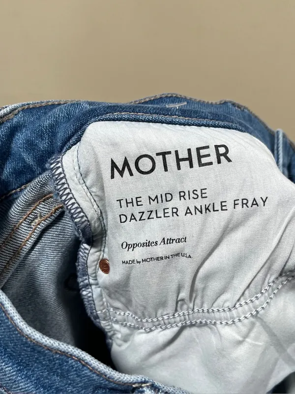 MOTHER The Dazzler Mid Rise Ankle Fray Jeans Sz 27 EUC - Image 10
