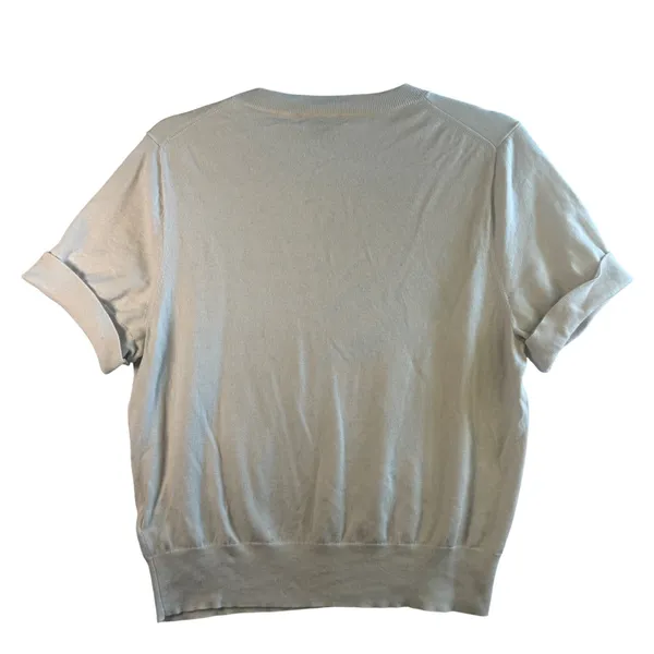 J.Crew Re-I Crewneck Short Sleeve Sweater XL Ivory Lyocell‎ Minimalist Top Cream - Image 2