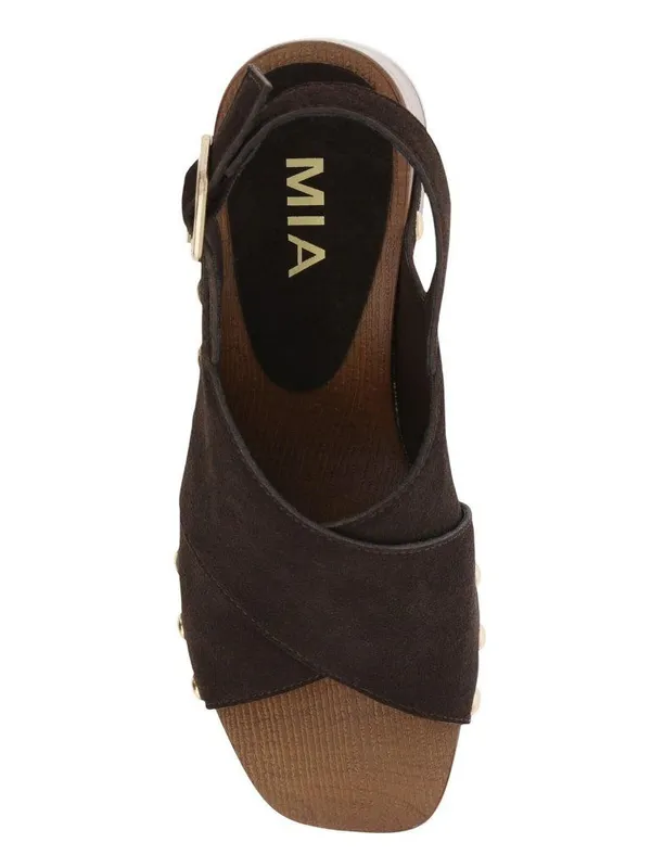 NWT Mia Womens Eudora Platform Heels Studded GS1754706 Chocolate Brown 8M - Image 4
