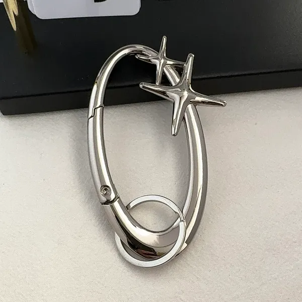 Star Car Keychain for Men Women Oval Design Carabiner Keychain Bag Charm - Image 3