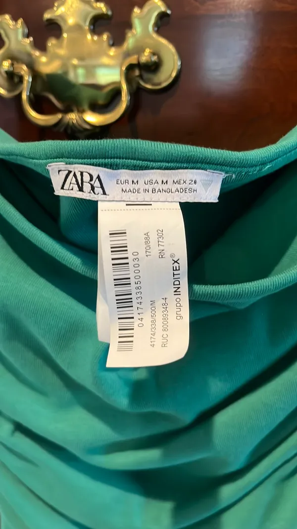 Zara Strapless Green Dress - Image 2