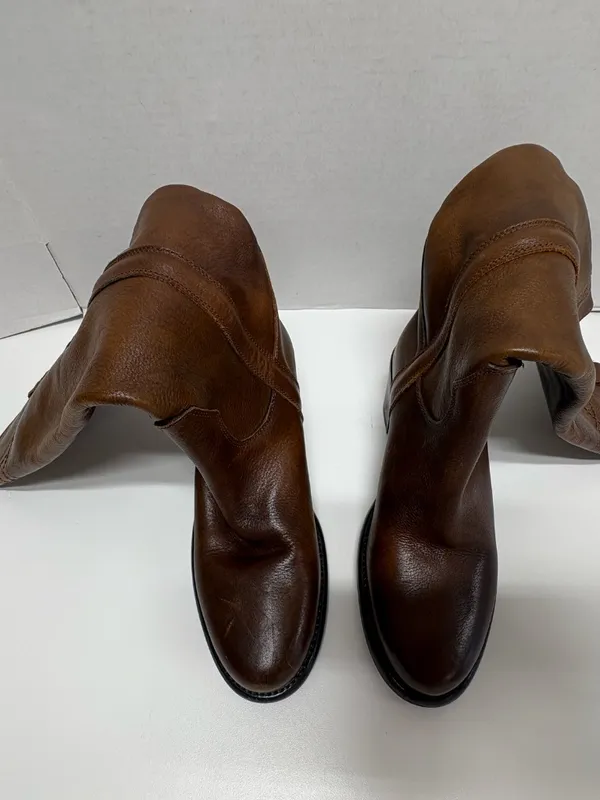 ASH Designer Shoes Cognac Brown Leather Knee -High Boots - Size 38. - Image 8