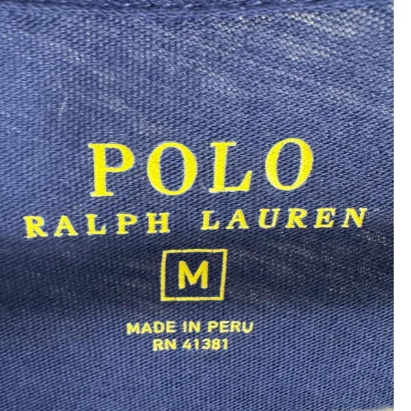 Polo Ralph Lauren Womens Navy Blue V-Neck Cuffed‎ Short Sleeve Cotton T-Shirt M - Image 3