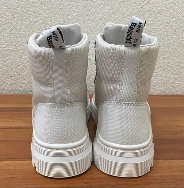 DR. MARTENS Combs Platform Boots in White Ajax+Extra Tough Poly Lace Up Boots 8 - Image 5