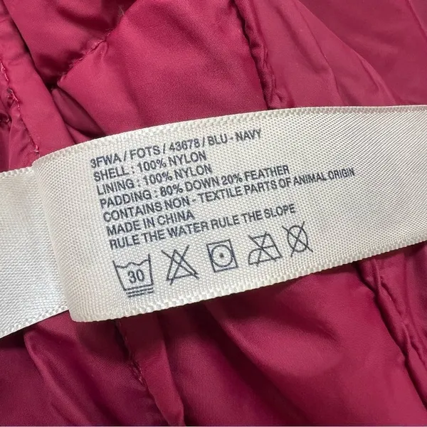 Fat Face Lightweight Puffer Coat Down Jacket Navy Burgundy Size Medium - Image 8
