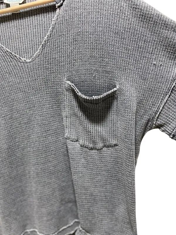 Sundance Oversized Waffle Knit Shirt Gray Size M Cottagecore Spring Boho Summer - Image 7