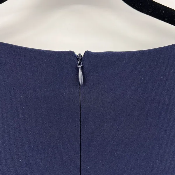 Lauren Ralph Lauren Black Label Sheath Dress Navy Twist Front 3/4 Sleeves Size 6 - Image 6