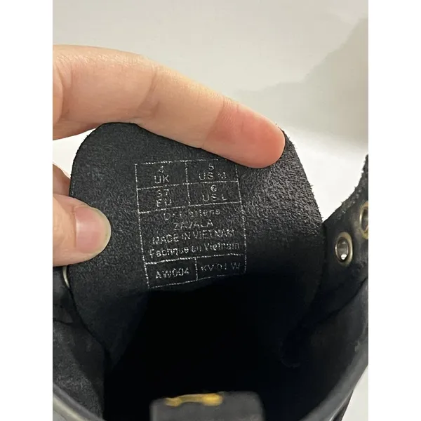 Dr. Doc Martens Air Wair Zavala Combat Boots Black Leather Womens 6 Mens 5 - Image 3