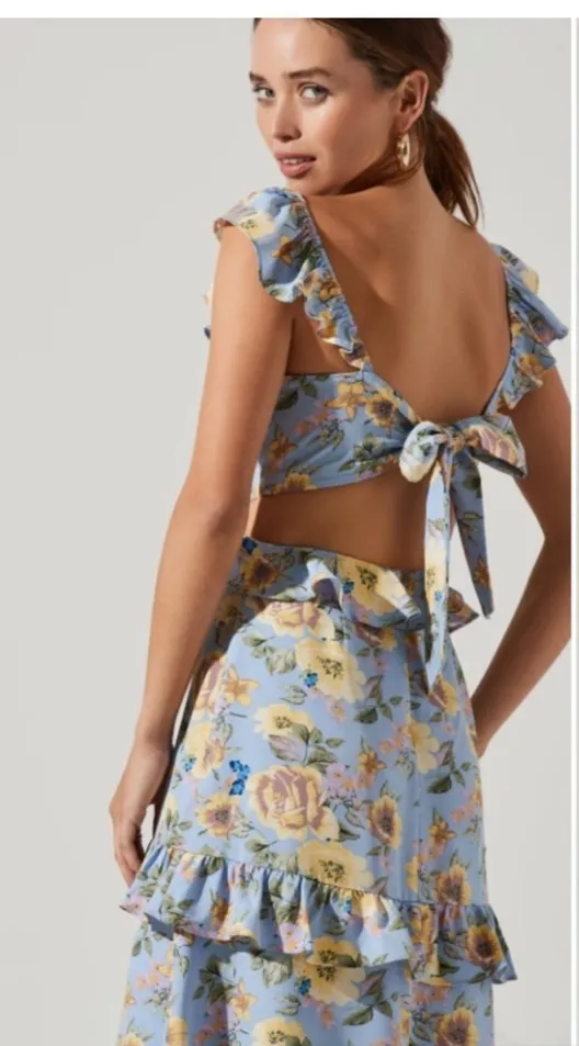 ASTR The Label Lysette Floral Ruffle Cutout Maxi Dress - Image 4