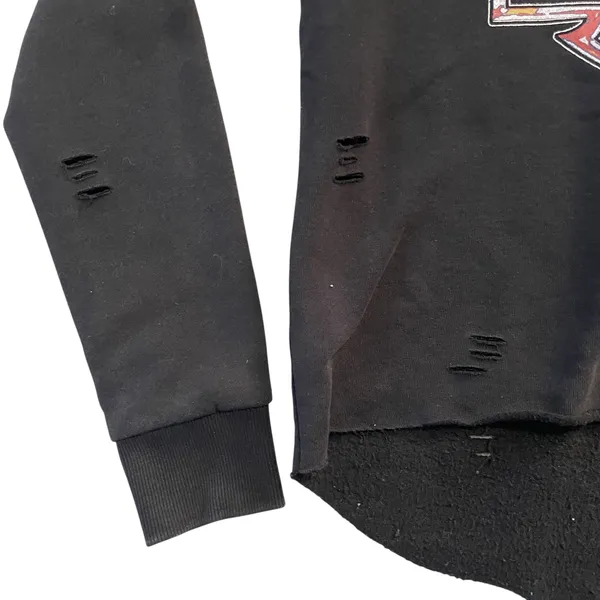 Harley Davidson Distressed Black Logo Sweatshirt Size M - Image 4