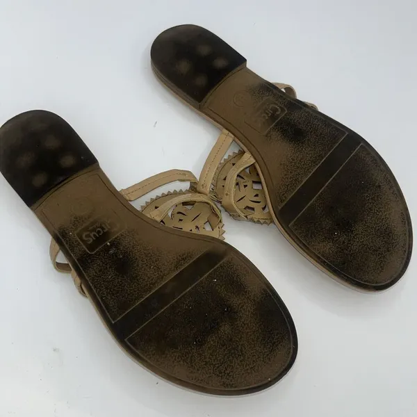 Circus by Sam Edelman Women's Canyon Flat Sandal Patent Leather Size 9 M Beige - Image 5