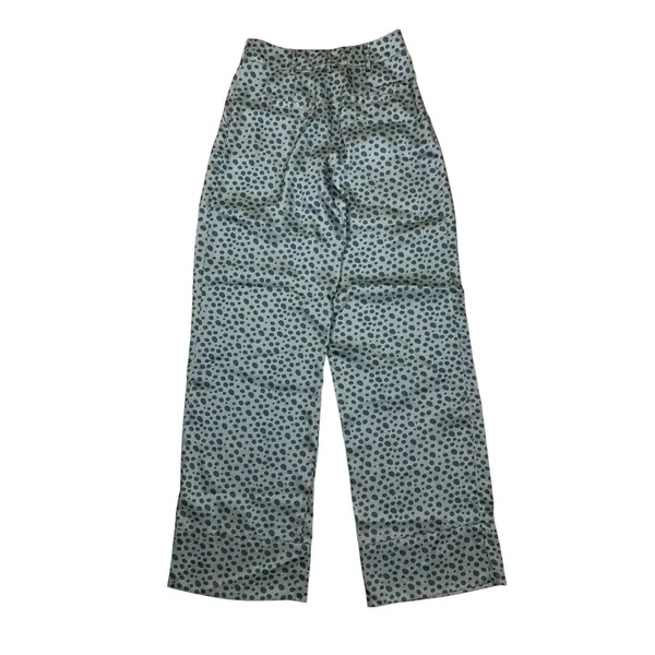 Amber Sakai Blue‎ Polka Dot Wide Leg High Rise Retro Pants 6 - Image 3
