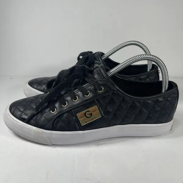 G by GUESS Women's Black Quilted Lace-Up Sneakers - Size 8.5M - Image 2