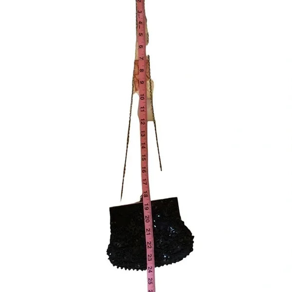 Vintage black beaded formal purse evening bag special occasion Holiday party - Image 10