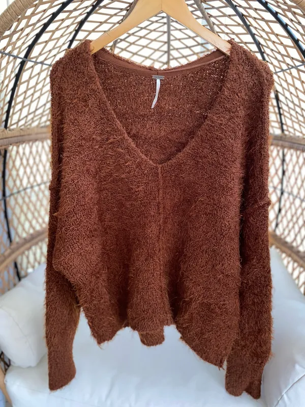 Free People Women’s Icing V Pull Over Sweater Size Medium - Image 3