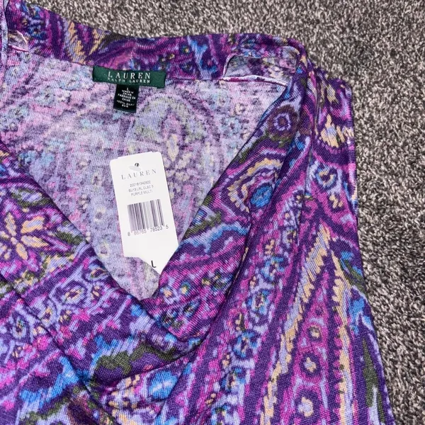 Ralph Lauren Women's Purple Multicolored Tank Large NWT - Image 7