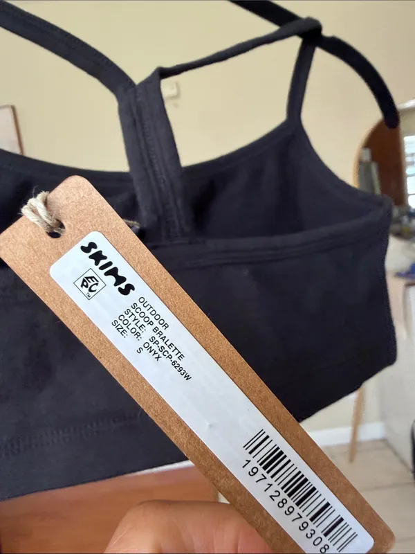SKIMS Outdoor Scoop Bralette Wireless Bra Onyx Black Small NWT - Image 4