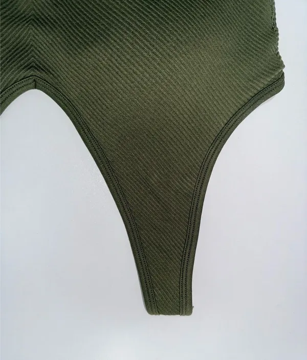 Maurices True Stretch Directional Ribbed Bralette Olive Green - Image 2