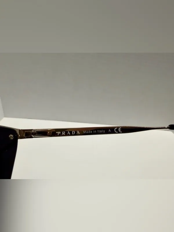 Prada Cinema SPR 53S 1AB-0A7 Sunglasses Gold Square Gradient‎ Grey - Image 4