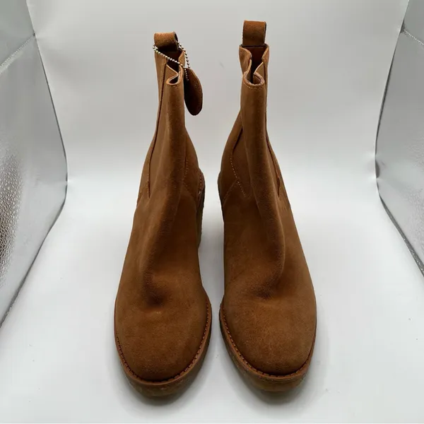 NWOBLauren Ralph Lauren Marianna Suede Waterrepellent Chunky Heel Ankle Boot 5.5 - Image 5