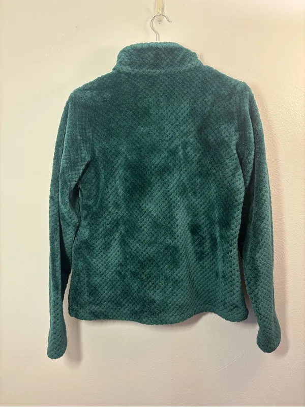 Columbia Plush Quarter-Zip Fleece Jacket Deep Forest Green Size Large - Image 2