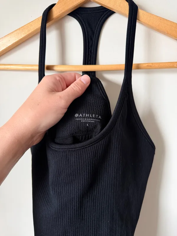 Athleta Black Ribbed Racerback Tank Top - Image 3