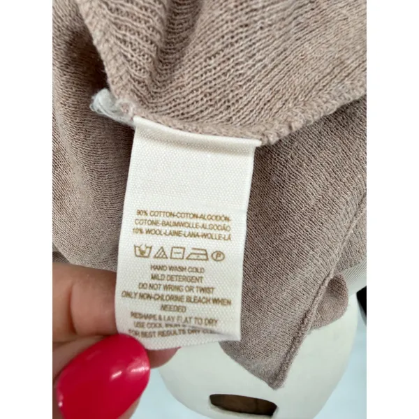 Free People Sweater Womens XS Taupe Tan Relaxed Boho Cotton Wool - Image 5