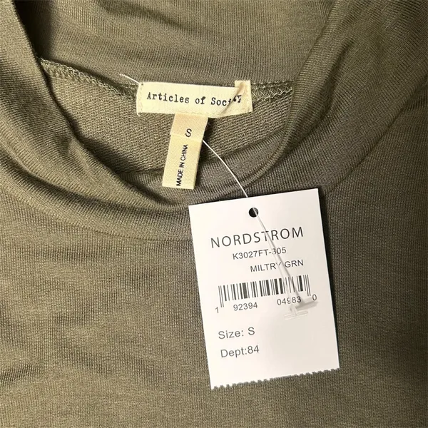 Articles of Society‎ S Military Green Mock Neck Pocket Top Minimalist Travel NWT - Image 7