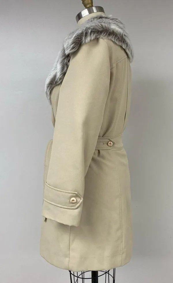 Vintage Faux Fur Trench Coat 16 - Image 3