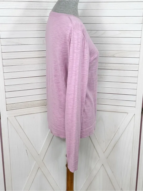 J. Crew Slub Knit Boat Neck Lightweight Sweater Soft Lilac‎ Medium Soft Preppy - Image 3