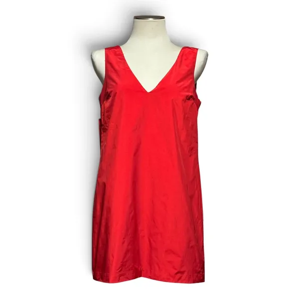 Hyacinth House Tuckernuck Bow Bella Mini Dress Sleeveless V-Neck Red Small - Image 3